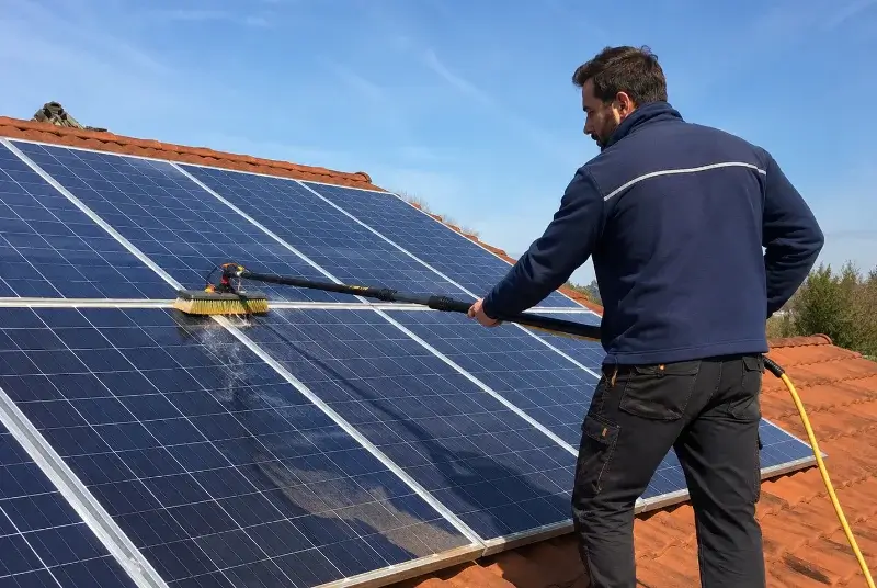 Nettoyage et entretien de panneaux solaires à la Côte-d'Arbroz
